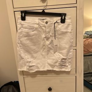 White jean skirt